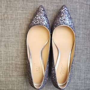 Jewel Badgley Mischka Purple Glitter Heels. New without tag.